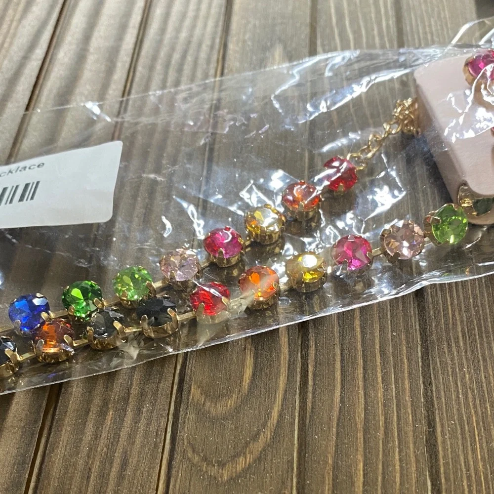 Treasure Jewels Multicolor Crystal Necklace and Earrings Set NWT - Picture 13 of 13